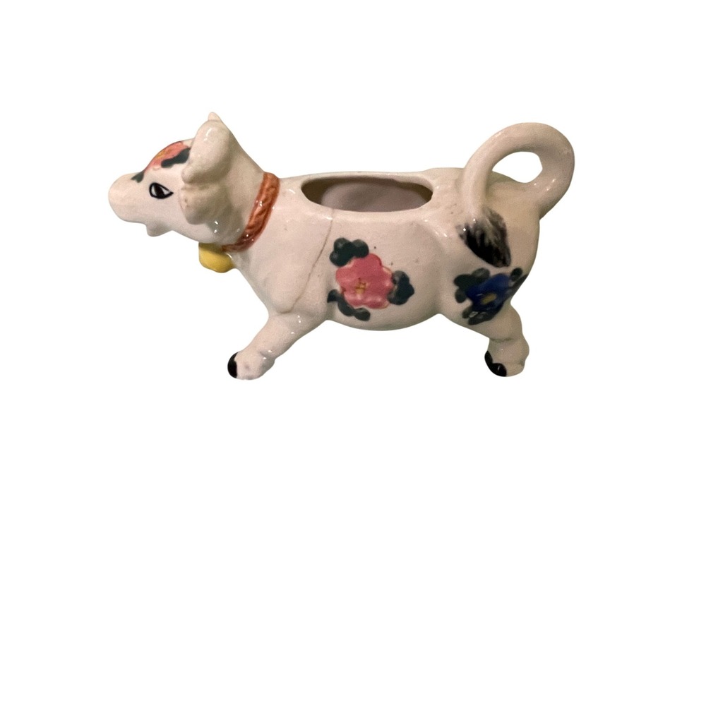 Ceramic Cow Creamer Pitcher Floral Design Made in Japan
